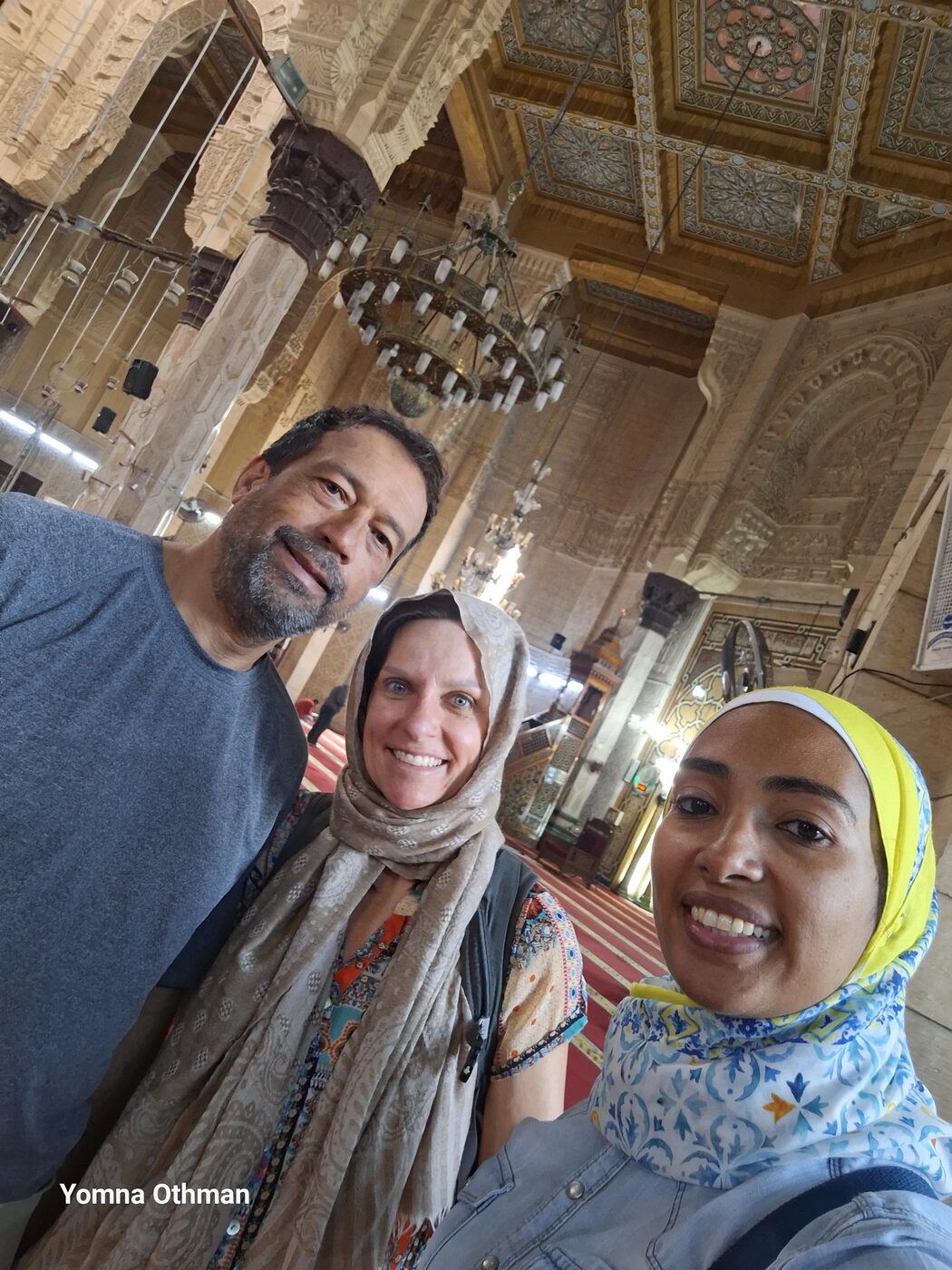 Selfie beneath a mosque dome