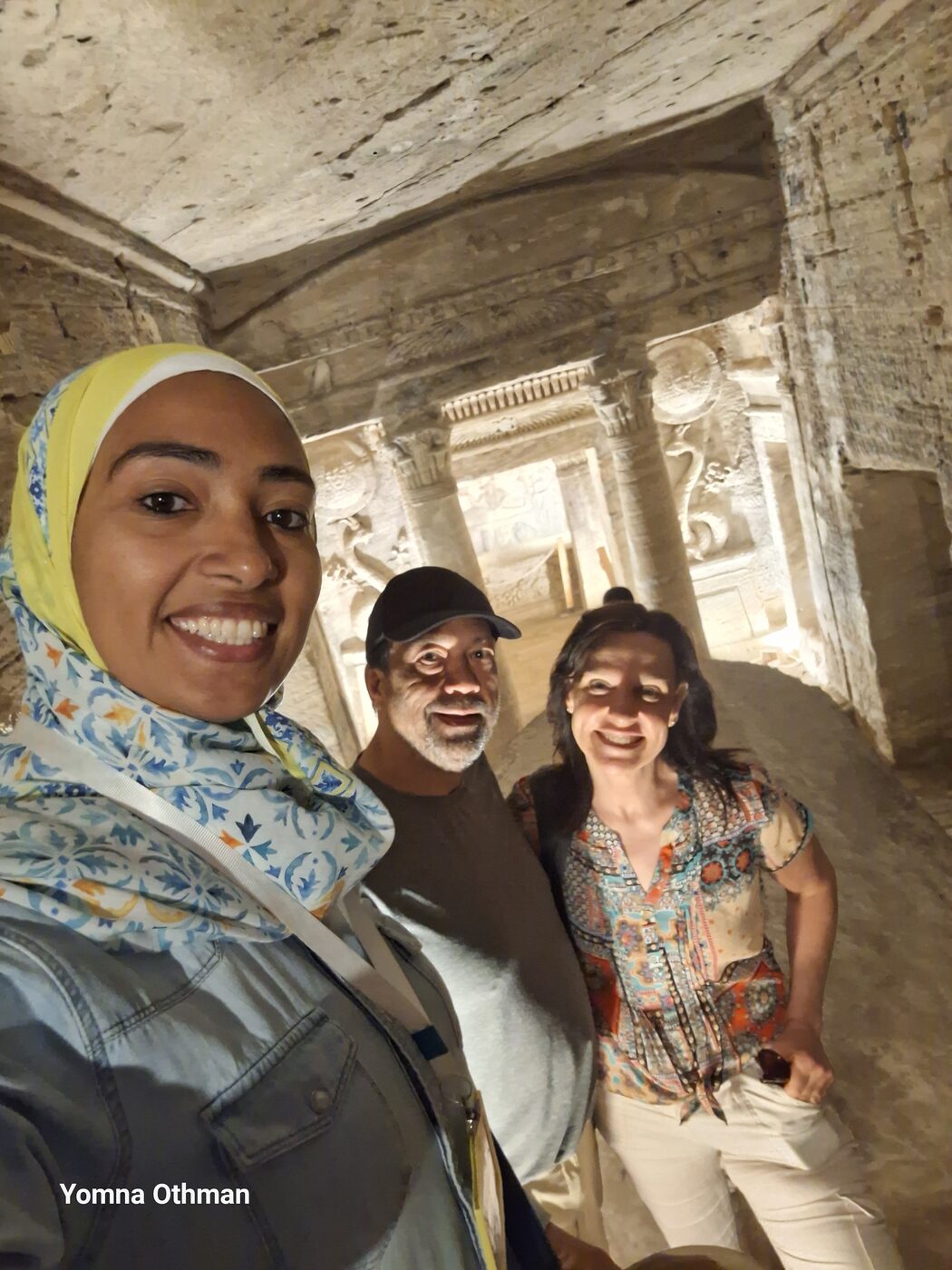 Selfie inside an ancient tomb