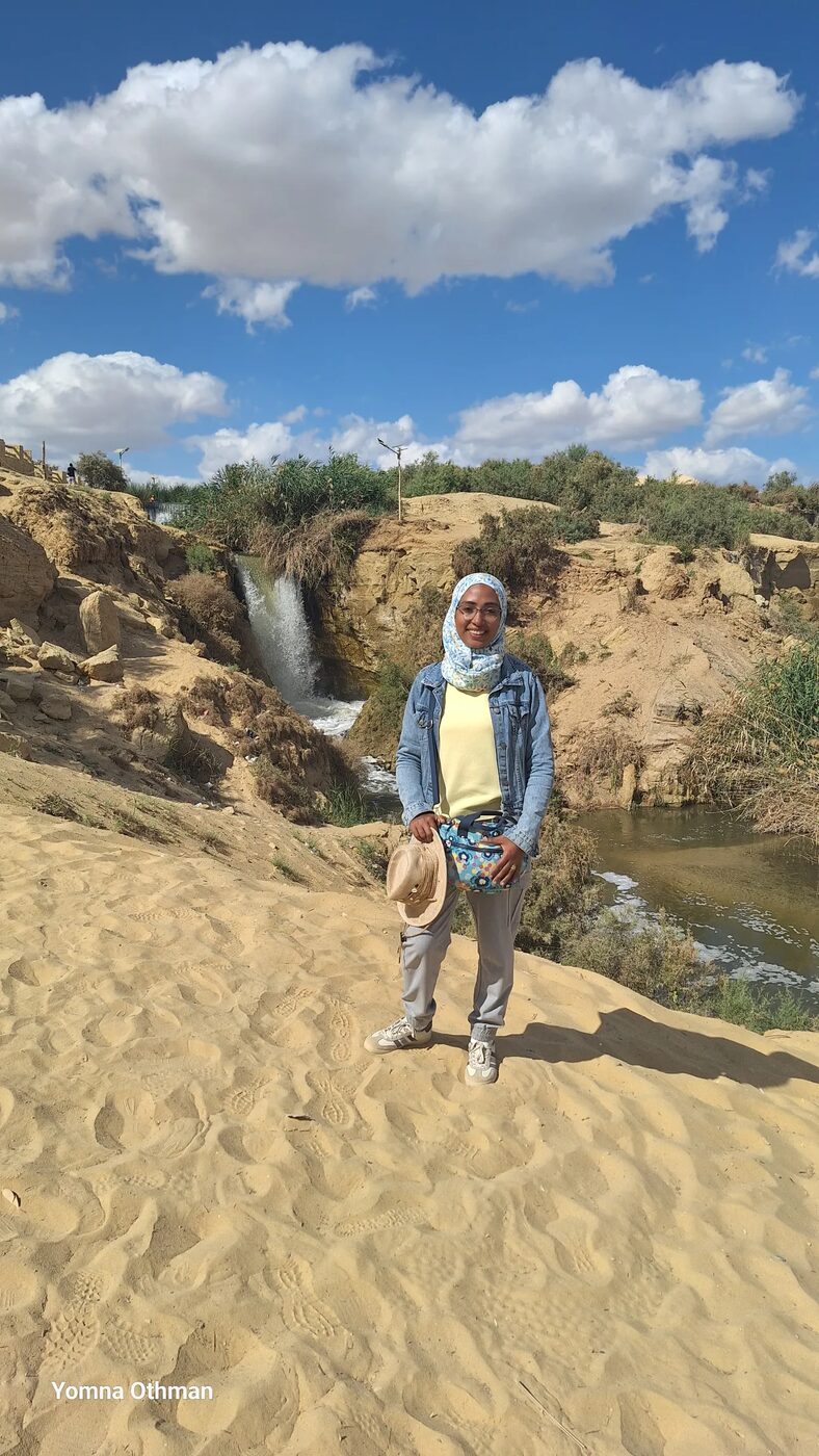 Yomna at the Fayoum waterfalls